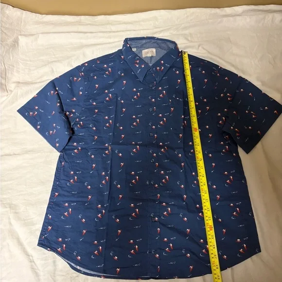 Jachs Navy and Red Patterned Casual Shirt - Picture 3 of 5